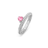 Shine Silver Ring, White Rhodium, Natural Purple Chalcedony + Star Fish Gift